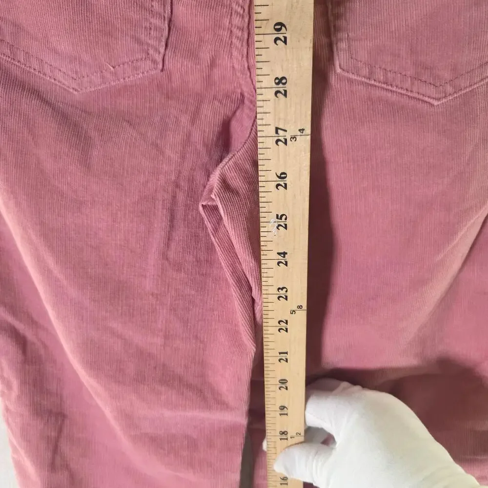 Gymboree Pants Girls 12 Pink Corduroy Khakis Zip Pockets Casual Straight Leg
